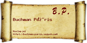 Buchman Páris névjegykártya